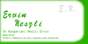 ervin meszli business card